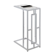 Convenience Concepts Town Square Chrome Metal Faux Marble C End Table