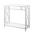 Convenience Concepts Omega Chrome Metal and Glass Hall Table with Shelf