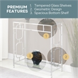 Convenience Concepts Omega Chrome Metal and Glass Hall Table with Shelf