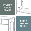 Convenience Concepts Omega Chrome Metal and Glass Hall Table with Shelf