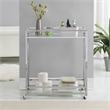 Convenience Concepts Oxford Chrome Metal Glass Bar Cart with Shelf