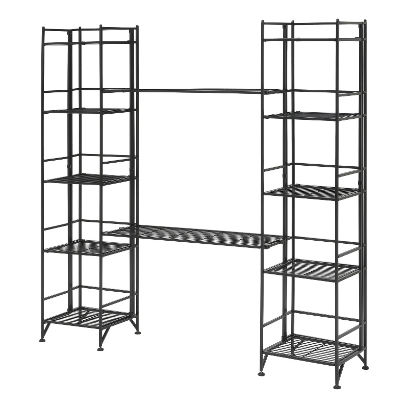 Convenience Concepts Xtra Storage – Mensola Angolare Pieghevole 5 Ripiani In Metallo – Nero - copertina