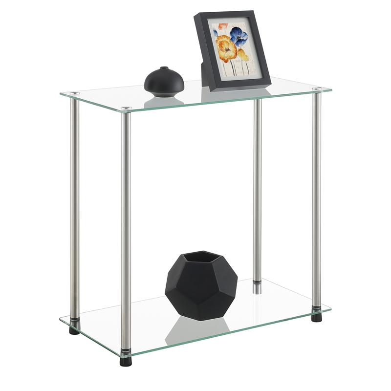 Convenience Concepts Designs2Go Classic Clear Glass Two-Tier Chairside End Table
