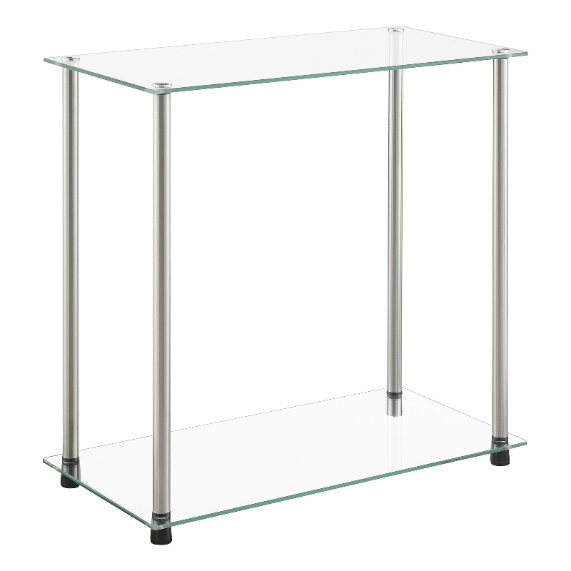Convenience Concepts Designs2Go Classic Clear Glass Two-Tier Chairside End Table