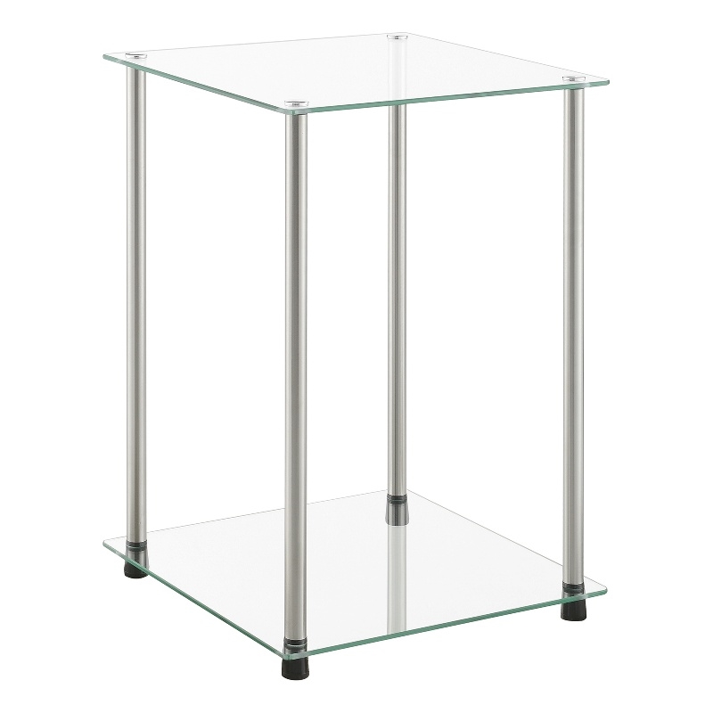 Designs2Go Classic Glass 2 Tier Square End Table