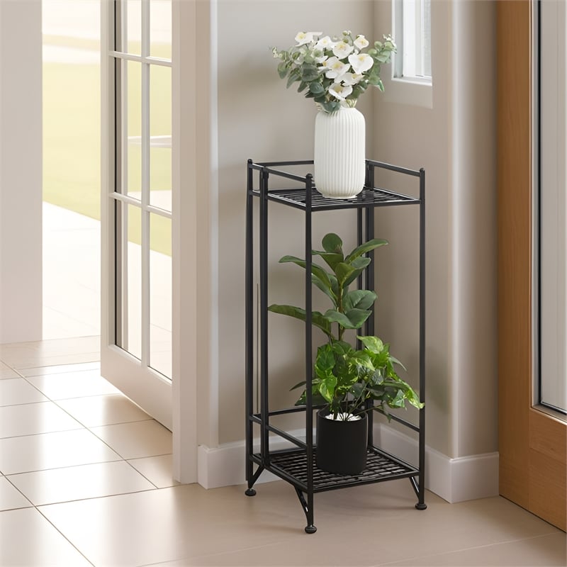 Convenience Concepts Xtra Storage 2 Tier Tall Folding Metal Plant Stand