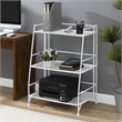 Convenience Concepts Xtra Storage Three-Tier Ladder Folding White Metal Shelf