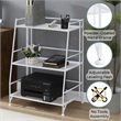 Convenience Concepts Xtra Storage Three-Tier Ladder Folding White Metal Shelf