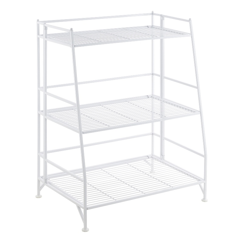 Convenience Concepts Xtra Storage Three-Tier Ladder Folding White Metal Shelf