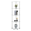 Designs2Go Classic Clear Glass Five-Tier Corner Tower with Stainless Steel Legs