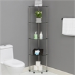 Designs2Go Classic Clear Glass Five-Tier Corner Tower with Stainless Steel Legs
