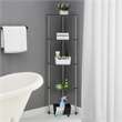 Designs2Go Classic Clear Glass Five-Tier Corner Tower with Stainless Steel Legs