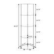Designs2Go Classic Clear Glass Five-Tier Corner Tower with Stainless Steel Legs