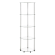 Designs2Go Classic Clear Glass Five-Tier Corner Tower with Stainless Steel Legs