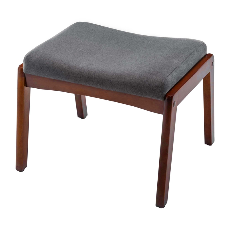 Take a Seat Cliff Mid-Century Accent Lounge Armchair w/Ottoman in Gray Fabric