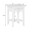 American Heritage Logan End Table with Charging Station in White Wood Finish