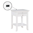 American Heritage Logan End Table with Charging Station in White Wood Finish