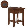 American Heritage Logan End Table with Charging Station in Espresso Wood Finish