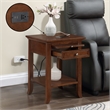 American Heritage Logan End Table with Charging Station in Espresso Wood Finish