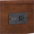 American Heritage Logan End Table with Charging Station in Espresso Wood Finish