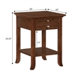 American Heritage Logan End Table with Charging Station in Espresso Wood Finish