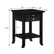 American Heritage Logan End Table with Charging Station in Black Wood Finish