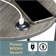 Designs2Go Simon Three-Tier End Table with USB Ports in Gray Wood Finish