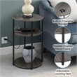 Designs2Go Simon Three-Tier End Table with USB Ports in Gray Wood Finish