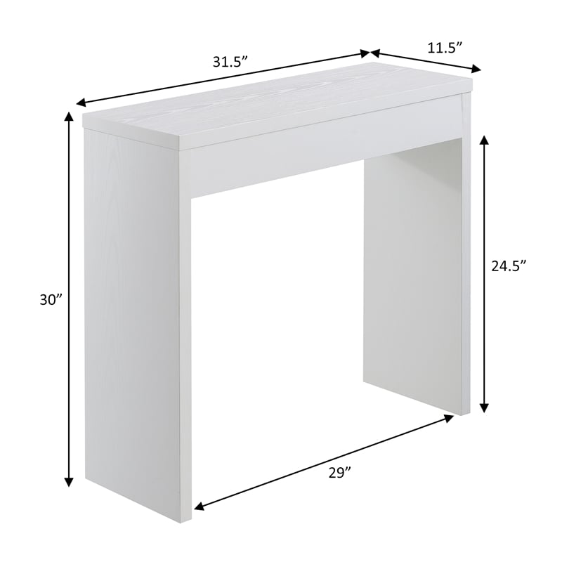 Convenience Concepts Northfield Wood Entryway Hall Table in White
