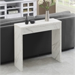 Convenience Concepts Northfield Wood Entryway Hall Table in White Marble