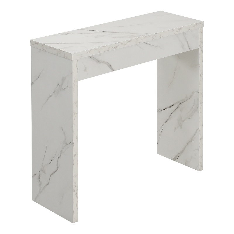 Convenience Concepts Northfield Wood Entryway Hall Table in White Marble