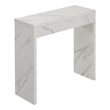 Convenience Concepts Northfield Wood Entryway Hall Table in White Marble