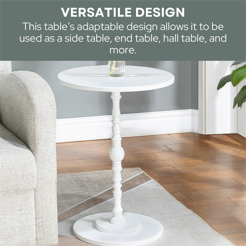 Classic Accents Sanibel Beach Spindle Table in White Wood Finish