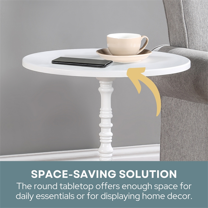 Classic Accents Sanibel Beach Spindle Table in White Wood Finish