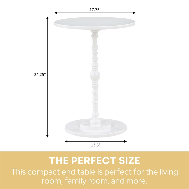 Classic Accents Sanibel Beach Spindle Table in White Wood Finish