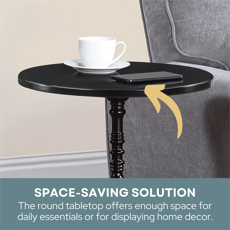 Classic Accents Sanibel Beach Spindle Table in Black Wood Finish