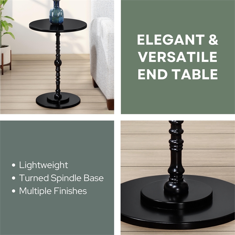Classic Accents Sanibel Beach Spindle Table in Black Wood Finish
