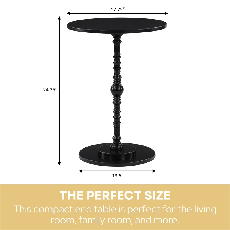 Classic Accents Sanibel Beach Spindle Table in Black Wood Finish