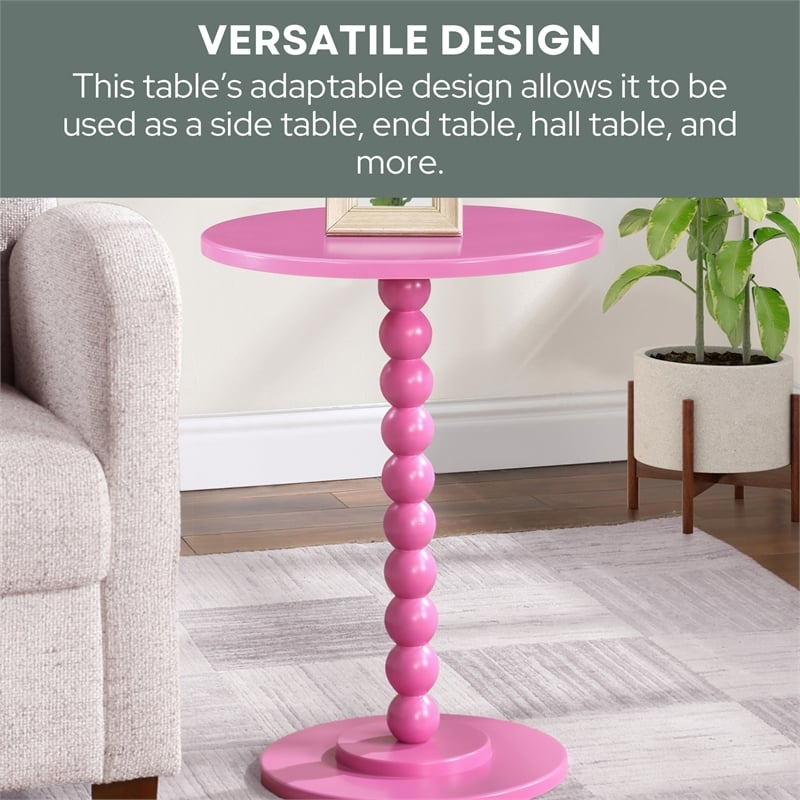 Classic Accents Venetian Islands Spindle Table in Pink Wood Finish