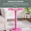 Classic Accents Venetian Islands Spindle Table in Pink Wood Finish