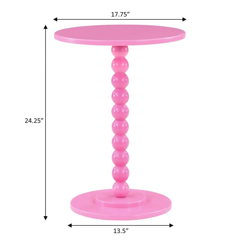 Classic Accents Venetian Islands Spindle Table in Pink Wood Finish