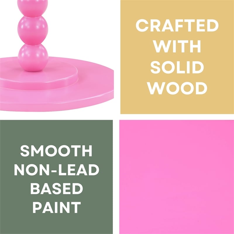 Classic Accents Venetian Islands Spindle Table in Pink Wood Finish