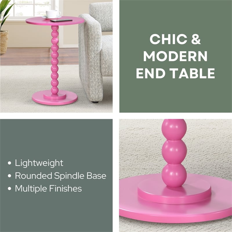 Classic Accents Venetian Islands Spindle Table in Pink Wood Finish