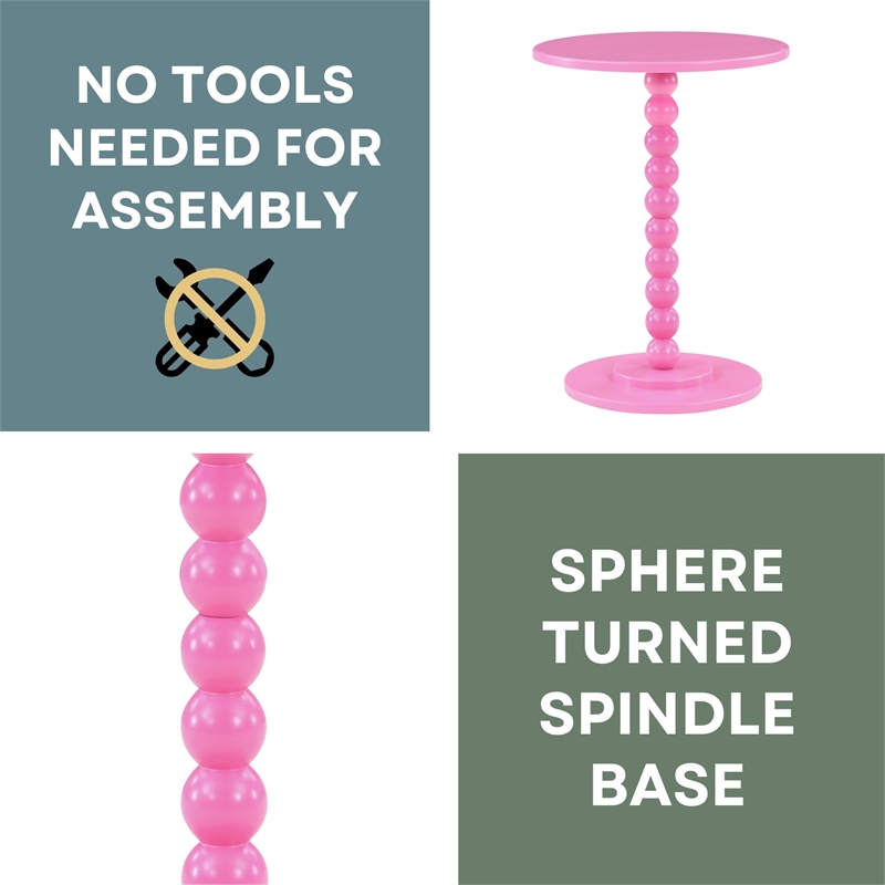 Classic Accents Venetian Islands Spindle Table in Pink Wood Finish