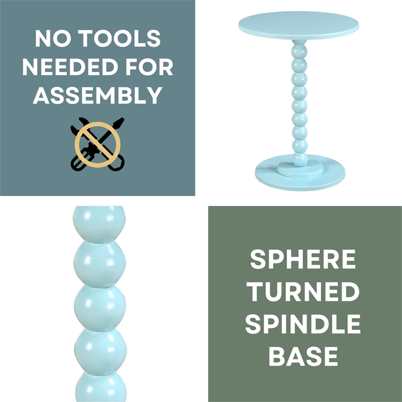 Classic Accents Venetian Islands Spindle Table in Blue Wood Finish