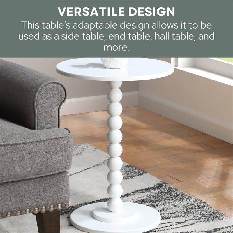 Classic Accents Venetian Islands Spindle Table in White Wood Finish