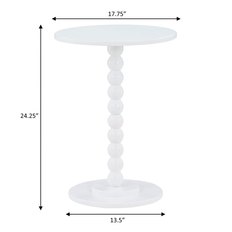 Classic Accents Venetian Islands Spindle Table in White Wood Finish