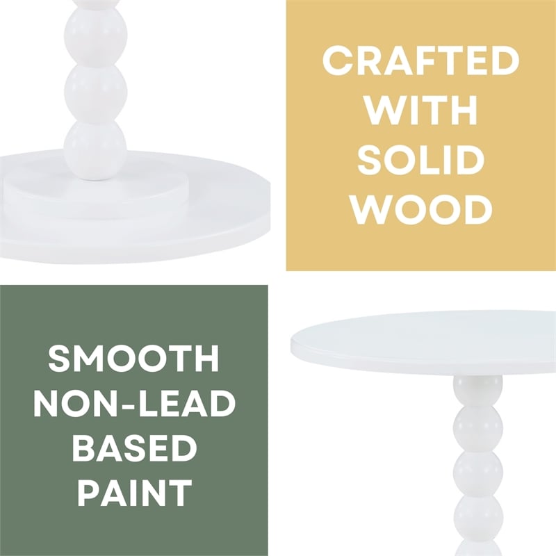 Classic Accents Venetian Islands Spindle Table in White Wood Finish