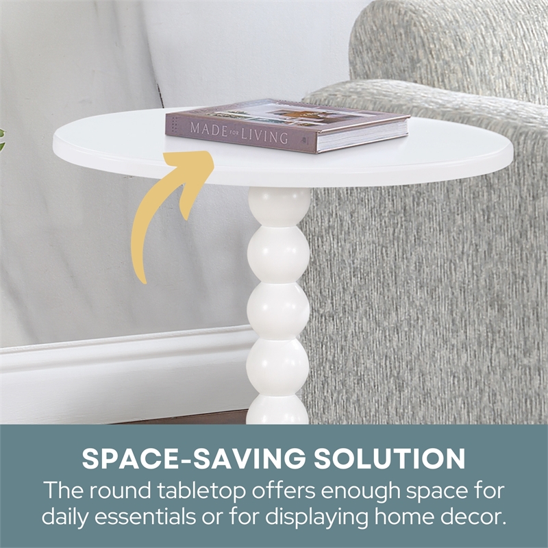 Classic Accents Venetian Islands Spindle Table in White Wood Finish