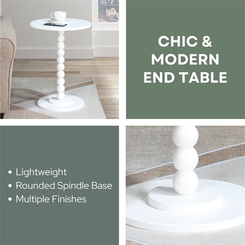 Classic Accents Venetian Islands Spindle Table in White Wood Finish